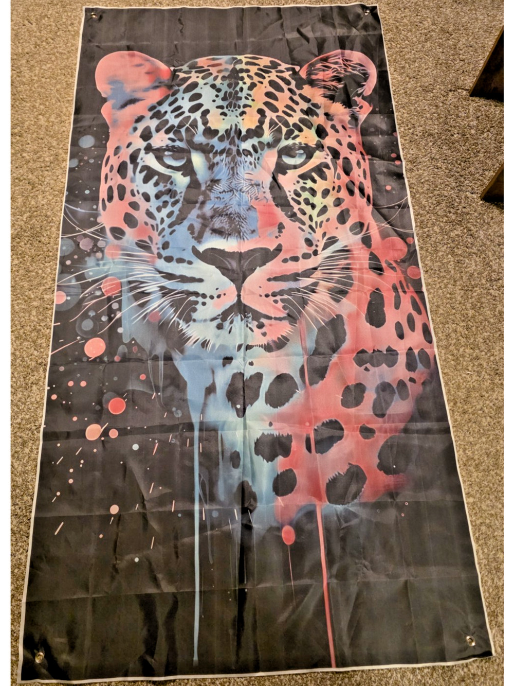 Leopard Birthday Backdrop Neon Rainbow Photography 6' x 3'